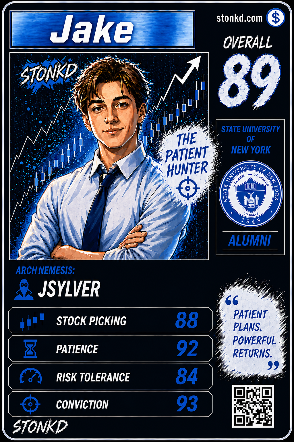 Jake - The Patient Hunter - Stonkd Player Card